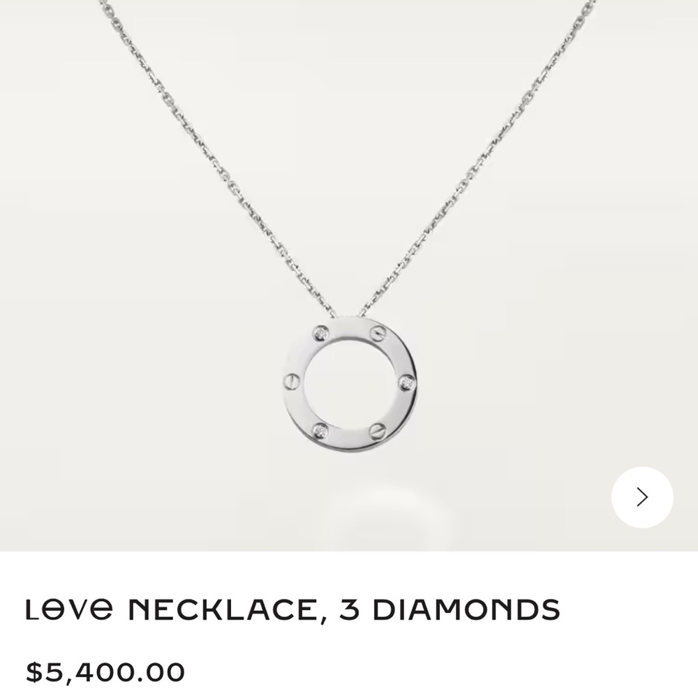 Cartier LOVE NECKLACE white gold 3 DIAMONDS